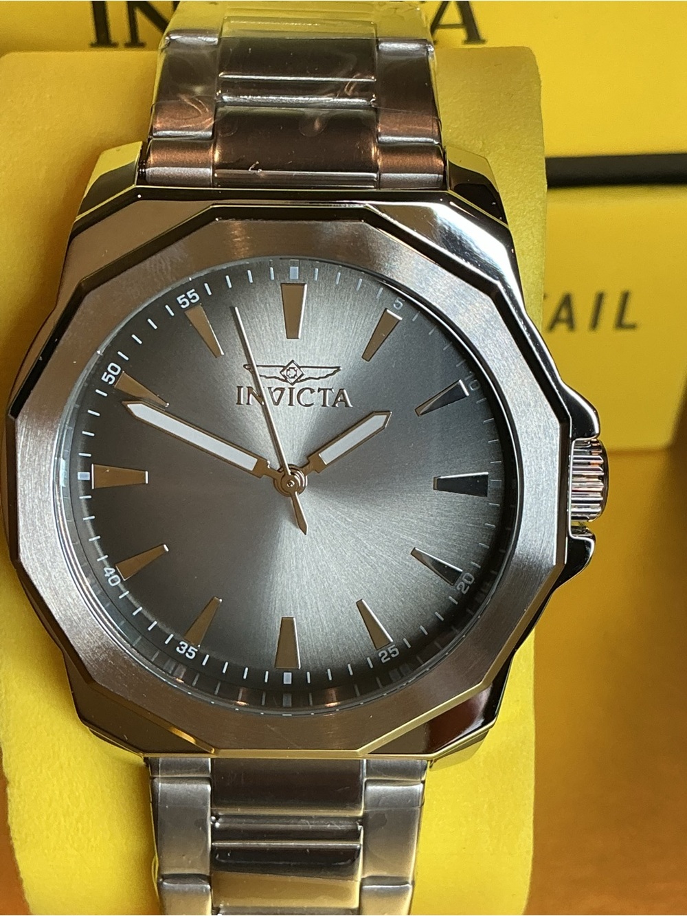 Invicta Men's Silver-Tone Octagonal Dial Bracelet Watch 50985